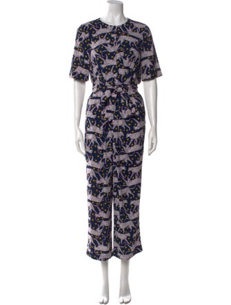Kate Spade New York Floral Print Crew Neck Jumpsuit