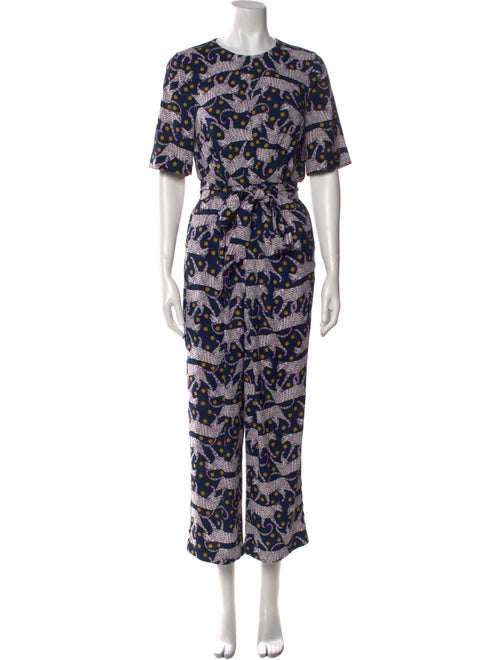Kate Spade New York Floral Print Crew Neck Jumpsuit
