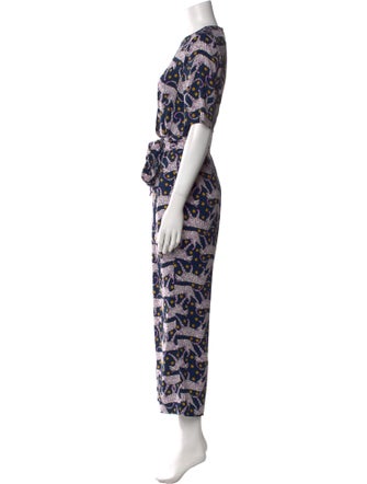 Kate Spade New York Floral Print Crew Neck Jumpsuit