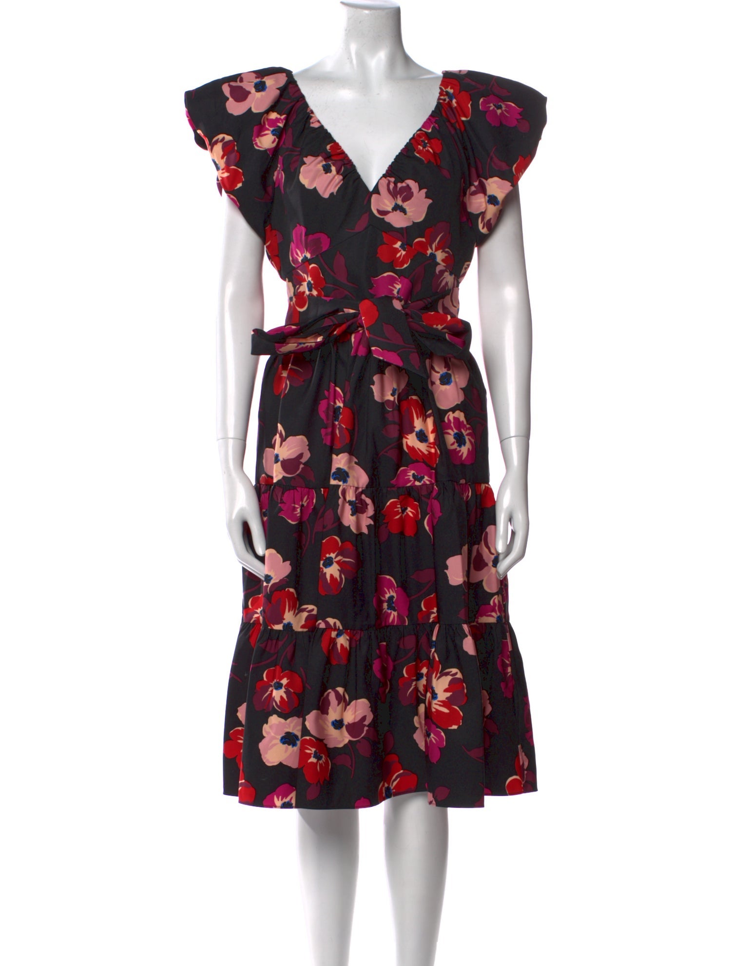 Kate Spade New York Floral Print Midi Length Dress