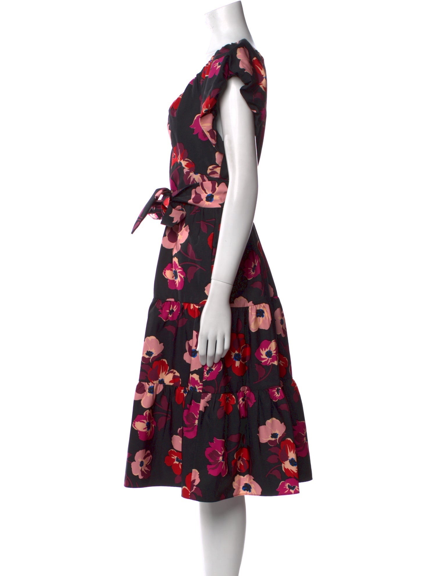Kate Spade New York Floral Print Midi Length Dress