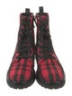 Kate Spade New York Tweed Plaid Print Combat Boots