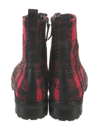 Kate Spade New York Tweed Plaid Print Combat Boots