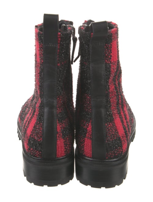 Kate Spade New York Tweed Plaid Print Combat Boots