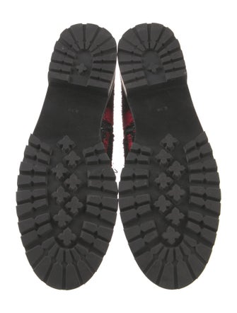 Kate Spade New York Tweed Plaid Print Combat Boots