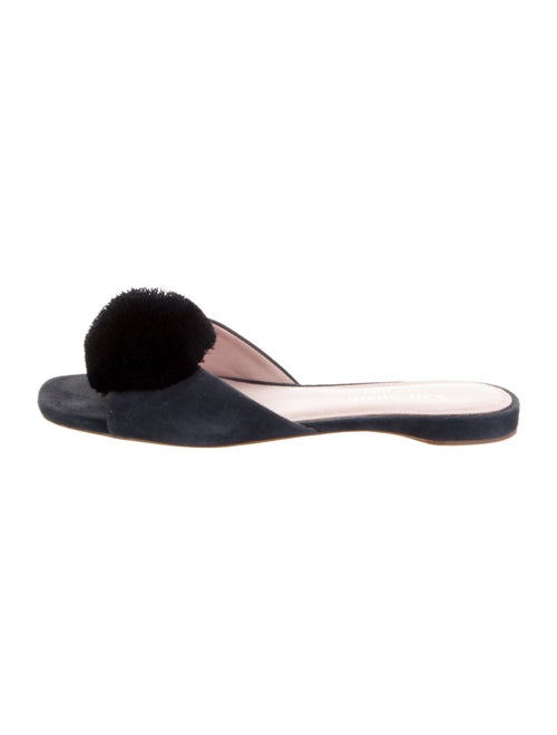 Kate Spade New York Suede Pom-Pom Embellishments Slides