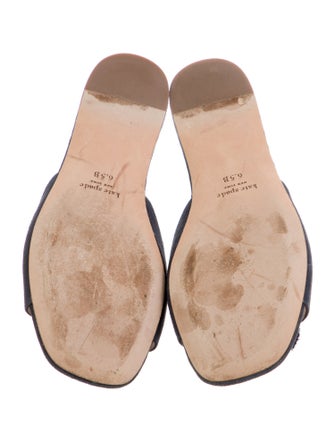 Kate Spade New York Suede Pom-Pom Embellishments Slides