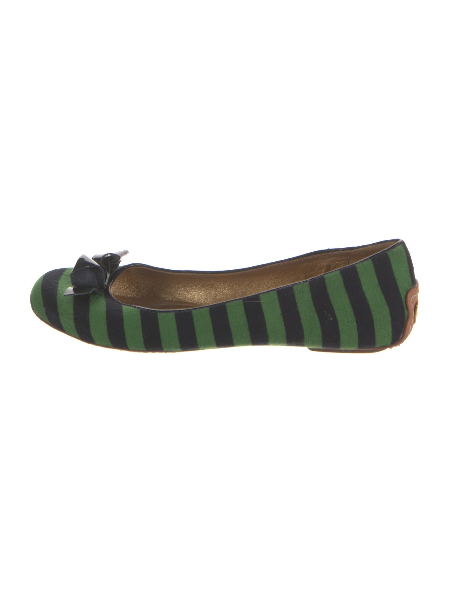 Kate Spade New York Striped Bow Accents Ballet Flats