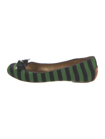Kate Spade New York Striped Bow Accents Ballet Flats
