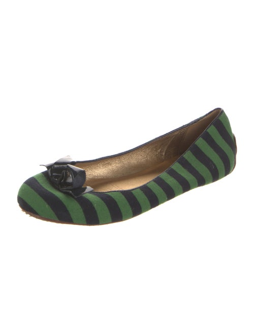 Kate Spade New York Striped Bow Accents Ballet Flats
