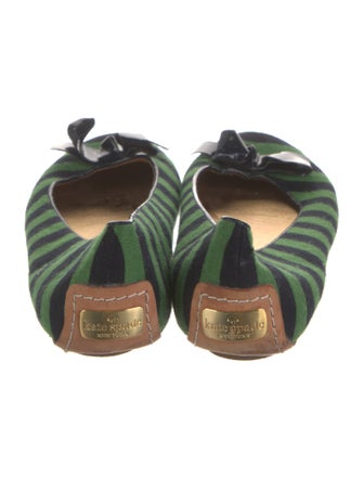 Kate Spade New York Striped Bow Accents Ballet Flats