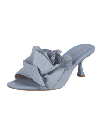 Kate Spade New York Leather Ruffle Embellishment Slides