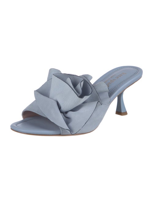 Kate Spade New York Leather Ruffle Embellishment Slides