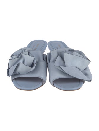 Kate Spade New York Leather Ruffle Embellishment Slides