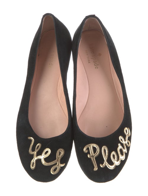 Kate Spade New York Suede Crystal Embellishments Ballet Flats