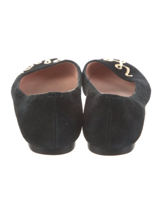 Kate Spade New York Suede Crystal Embellishments Ballet Flats