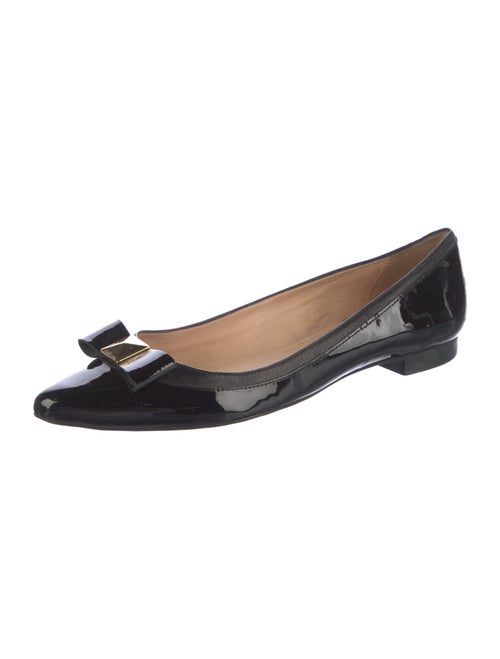 Kate Spade New York Patent Leather Bow Accents Ballet Flats