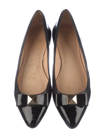 Kate Spade New York Patent Leather Bow Accents Ballet Flats