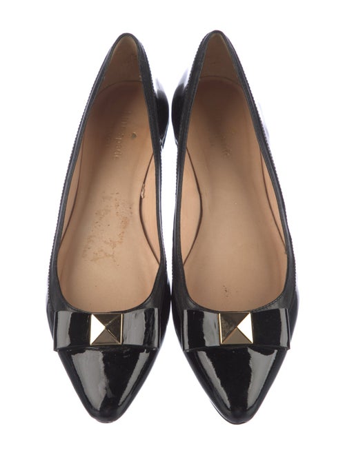 Kate Spade New York Patent Leather Bow Accents Ballet Flats
