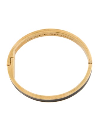 Kate Spade New York Enamel 'An Ace Up Your Sleeve' Hinged Bangle Bracelet