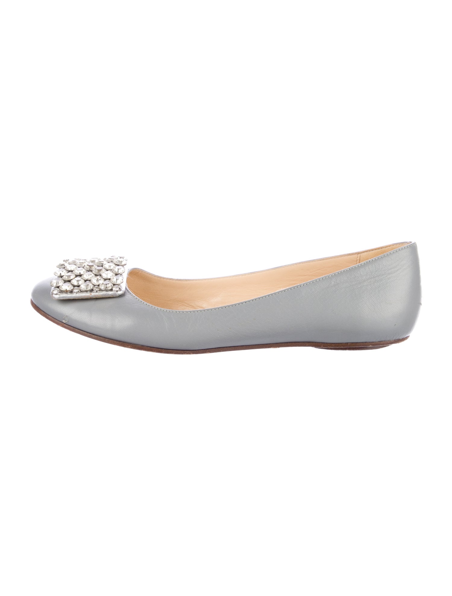 Kate Spade New York Leather Crystal Embellishments Flats