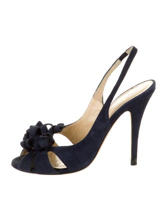 Kate Spade New York Suede Bow Accents Slingback Sandals