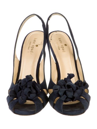 Kate Spade New York Suede Bow Accents Slingback Sandals