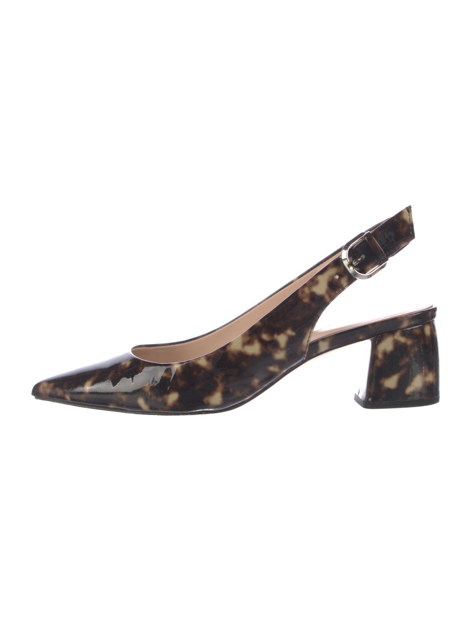 Kate Spade New York Patent Leather Animal Print Slingback Pumps
