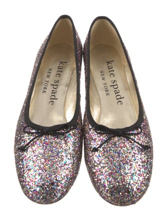 Kate Spade New York Glitter Bow Accents Ballet Flats