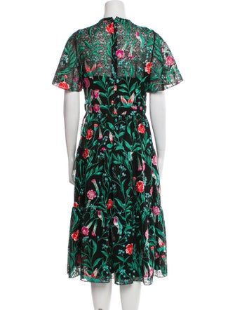 Kate Spade New York Floral Print Midi Length Dress