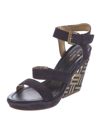 Kate Spade New York Suede Leather Trim Embellishment Sandals