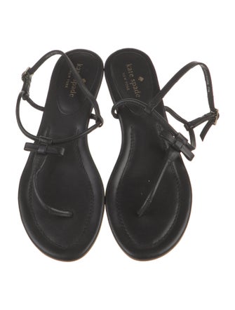Kate Spade New York Leather Bow Accents T-Strap Sandals