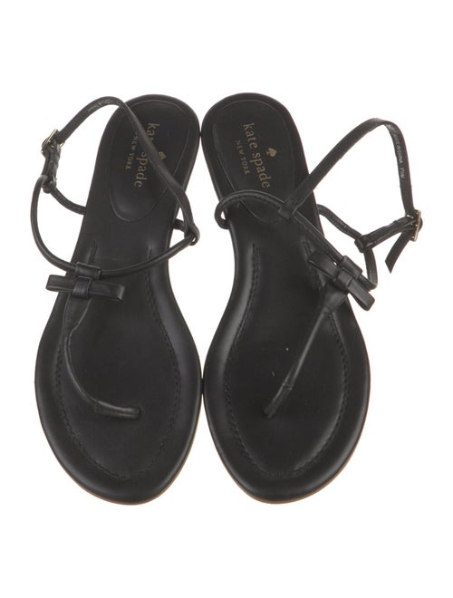 Kate Spade New York Leather Bow Accents T-Strap Sandals