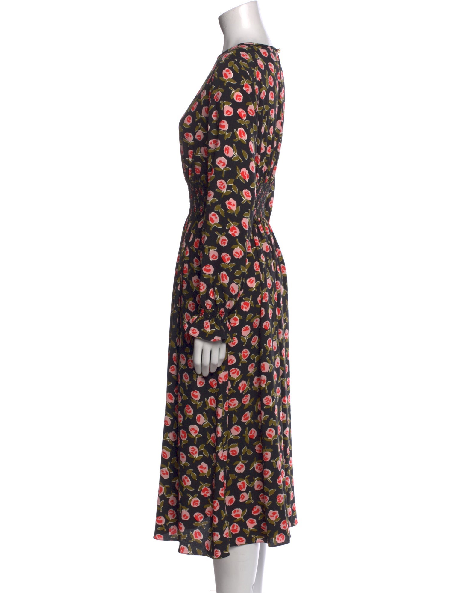 Kate Spade New York Floral Print Midi Length Dress
