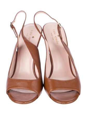 Kate Spade New York Leather Animal Print Slingback Pumps