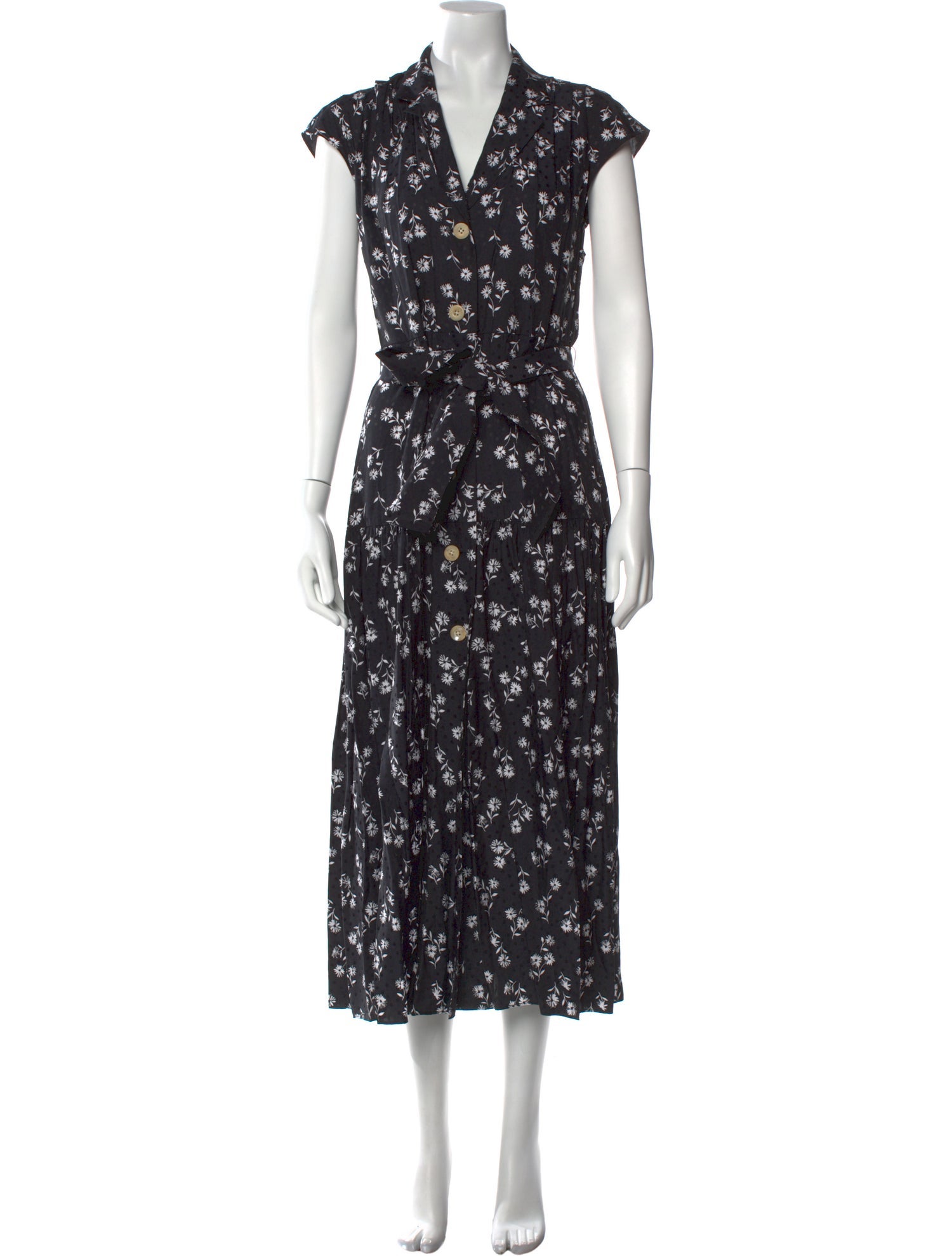 Kate Spade New York Floral Print Midi Length Dress