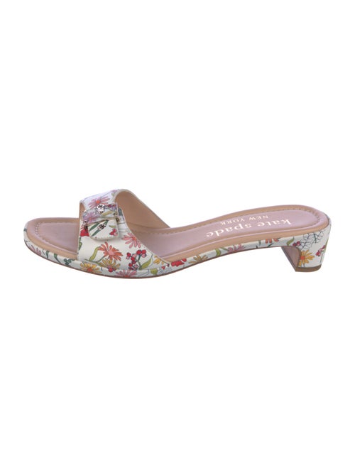 Kate Spade New York Leather Floral Print Slides