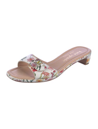 Kate Spade New York Leather Floral Print Slides