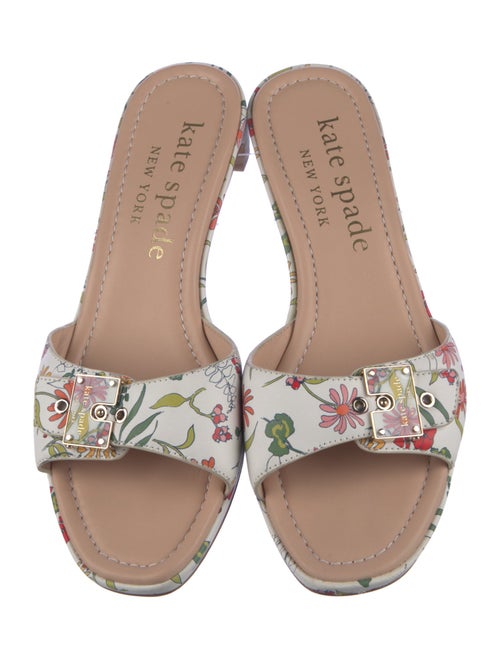 Kate Spade New York Leather Floral Print Slides