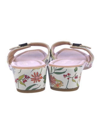 Kate Spade New York Leather Floral Print Slides