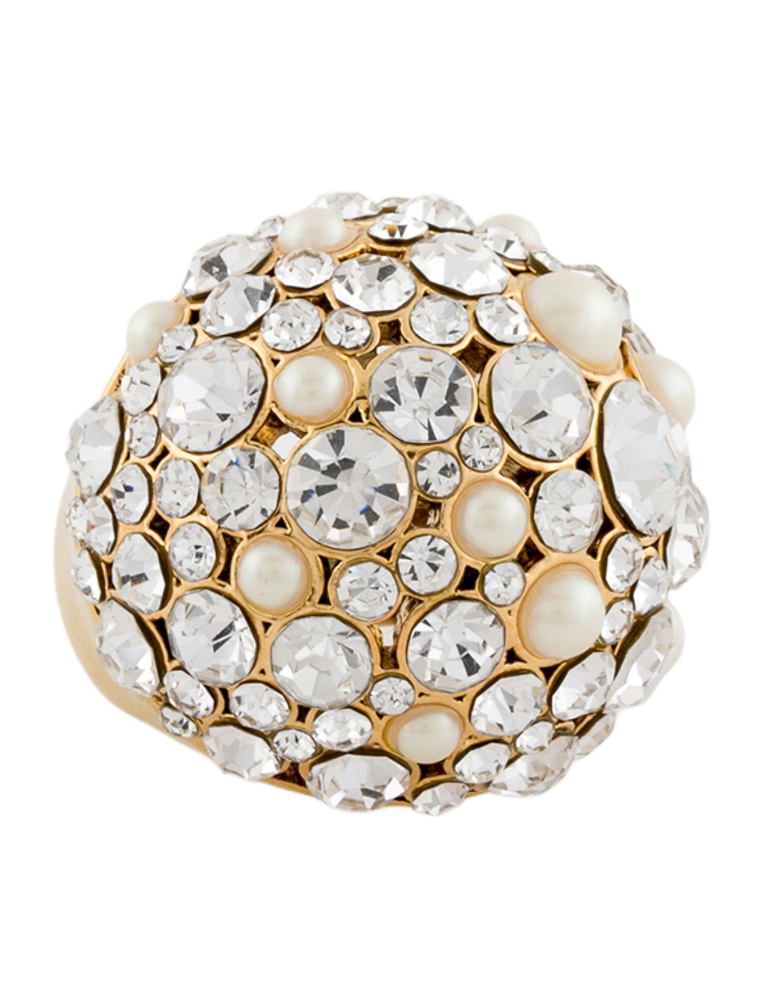 Kate Spade New York Faux Pearl & Crystal Pick a Pearl Cocktail Ring