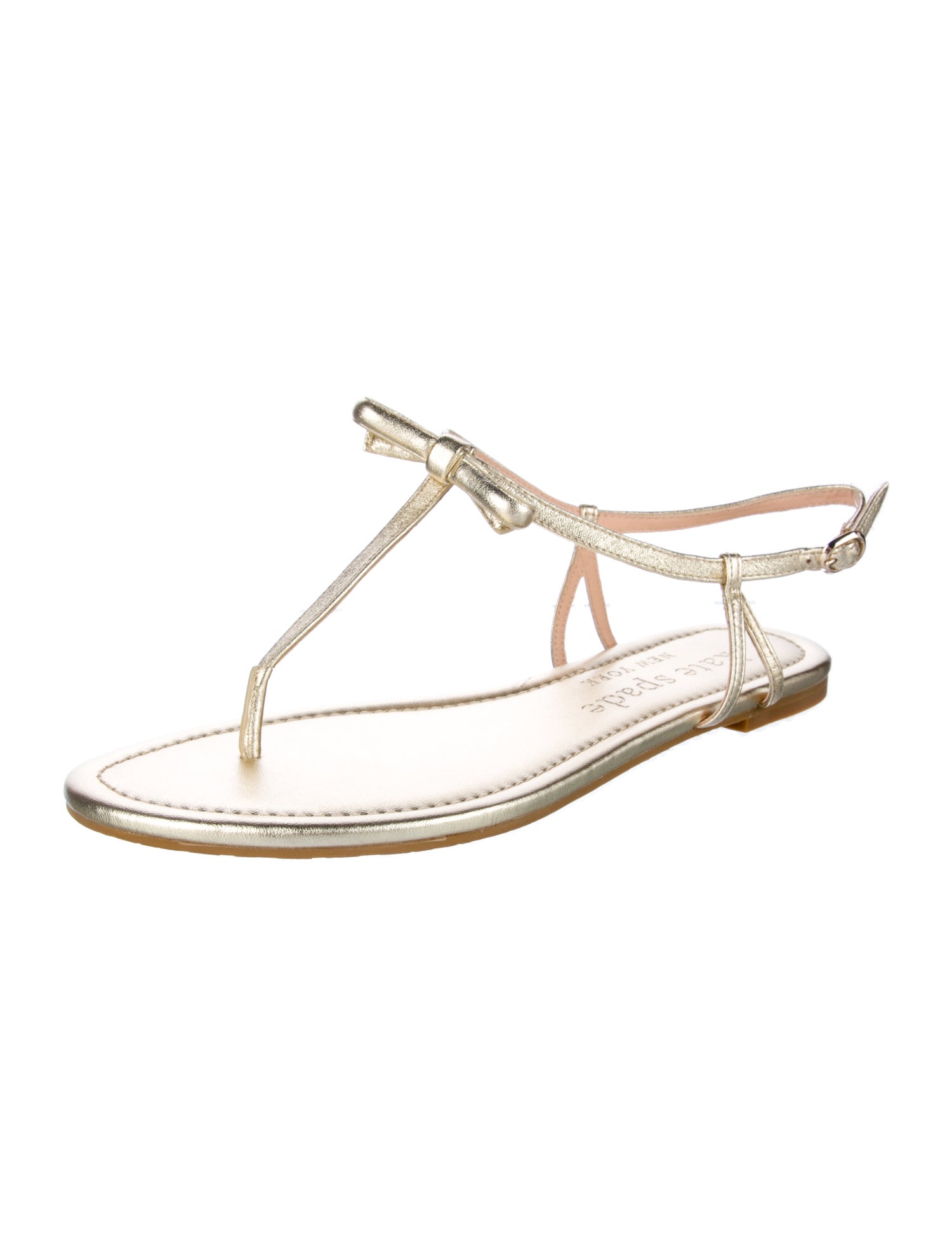 Kate Spade New York Leather Animal Print T-Strap Sandals