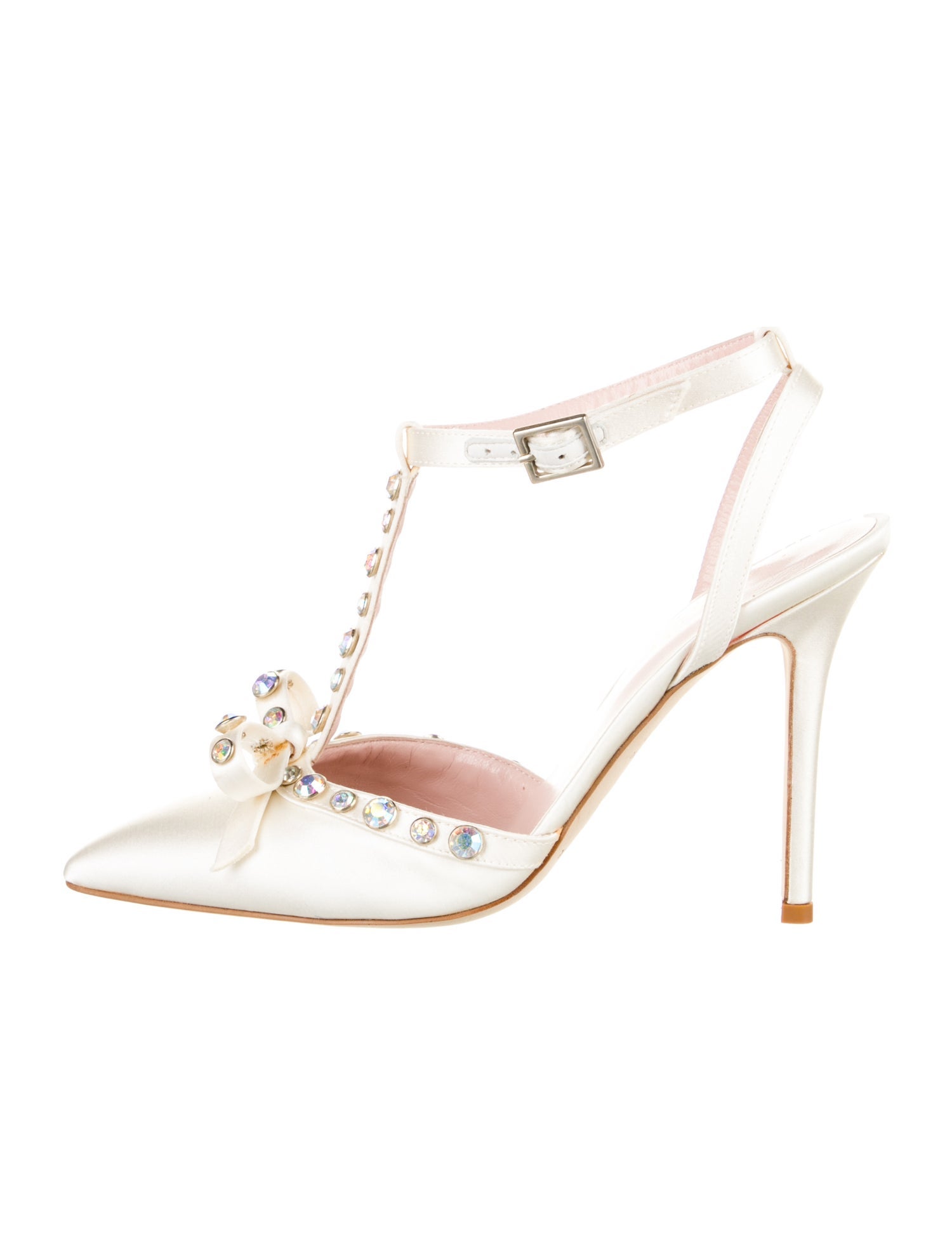 Kate Spade New York Leather Bow Accents T-Strap Pumps