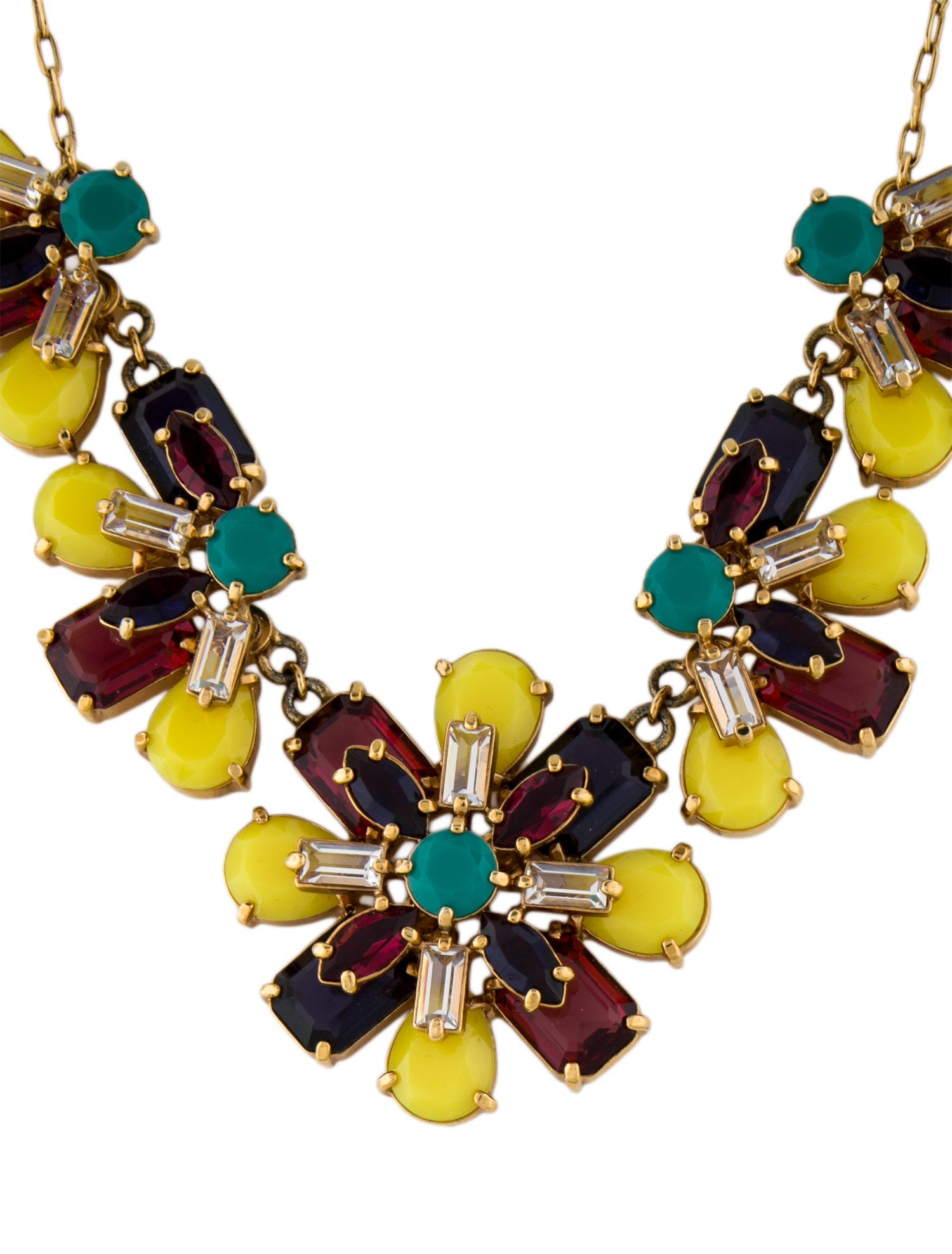 Kate Spade New York Multicolor Crystal Flower Motif Collar Necklace