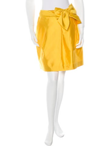 Kate Spade New York Silk-Blend Bow-Accented Skirt