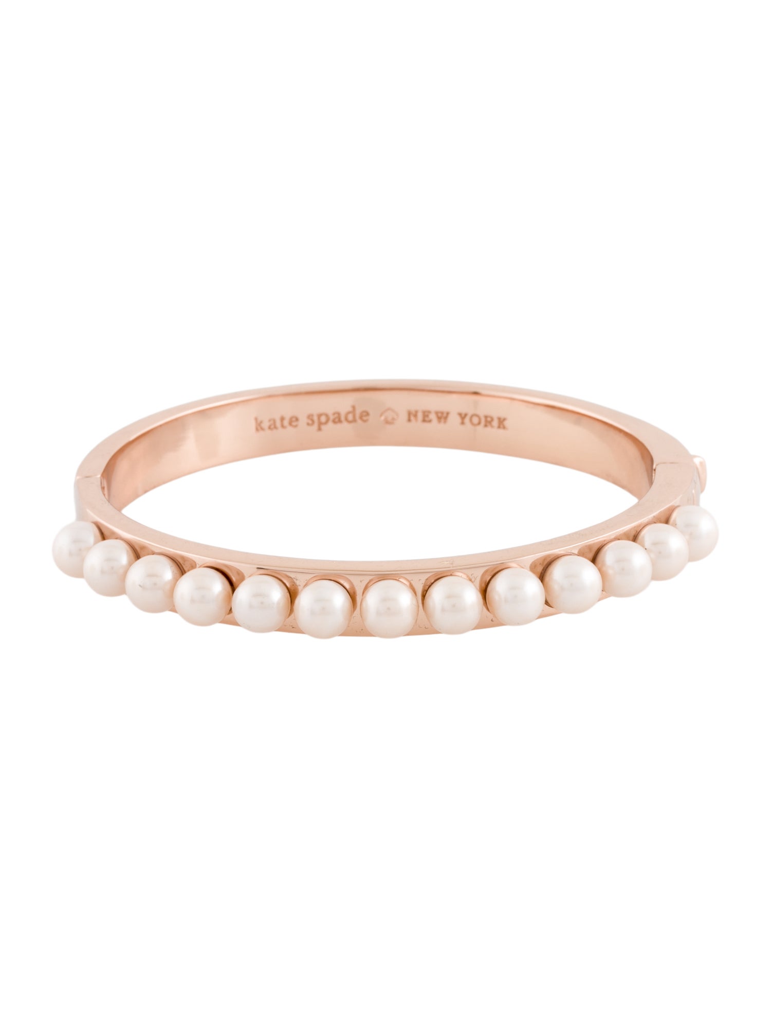 Kate Spade New York Faux Pearl "Pearly Delight" Hinged Bangle Bracelet
