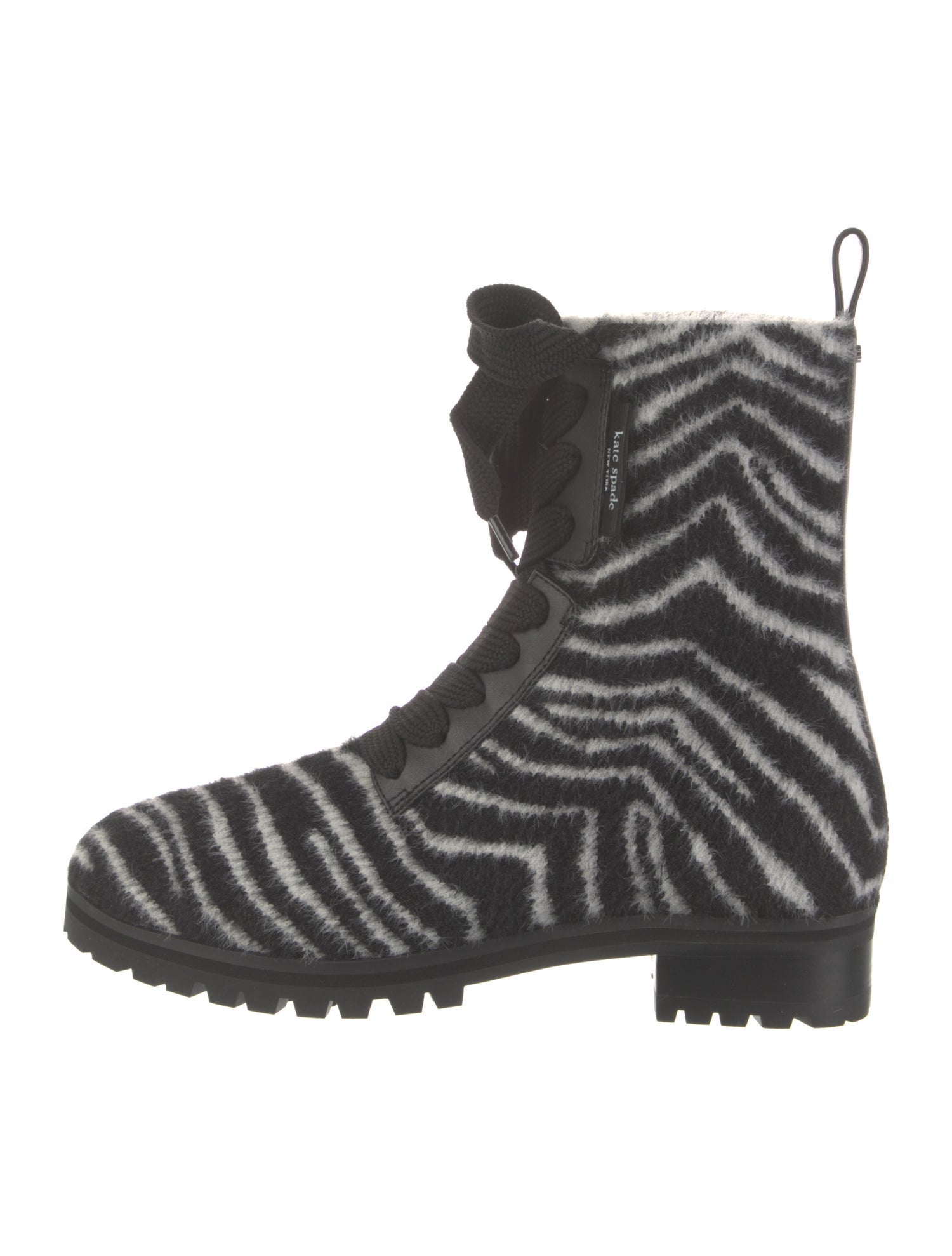 Kate Spade New York Wool Animal Print Combat Boots