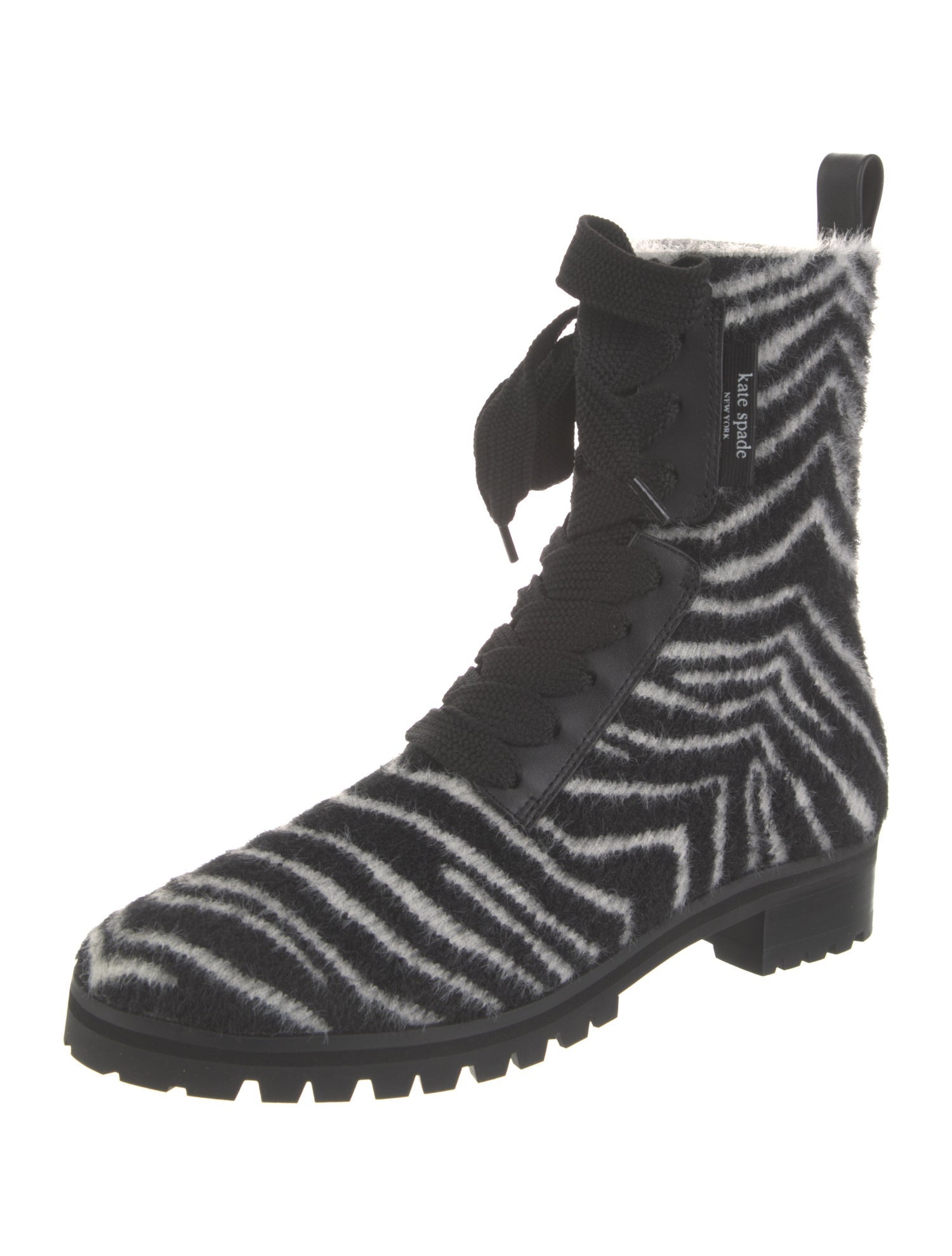 Kate Spade New York Wool Animal Print Combat Boots
