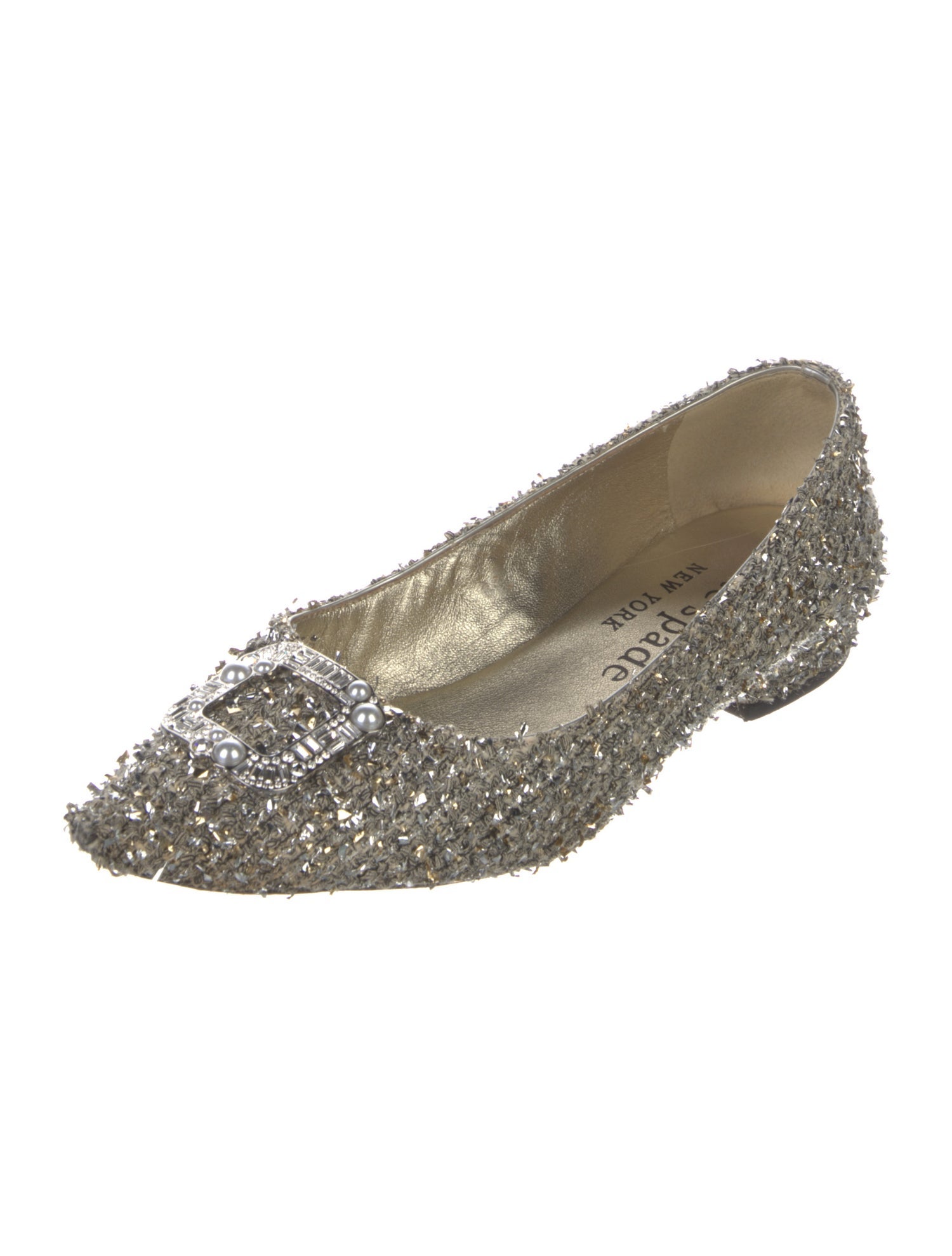 Kate Spade New York Tweed Crystal Embellishments Flats