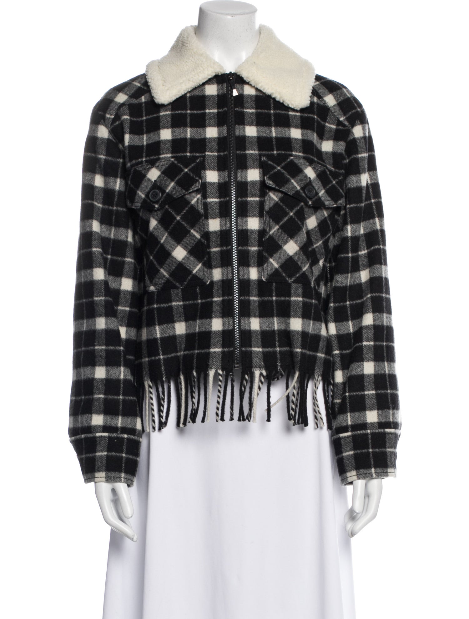 Kate Spade New York Wool Plaid Print Jacket